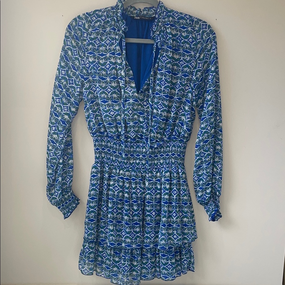 Zara smocked mini Dress XS